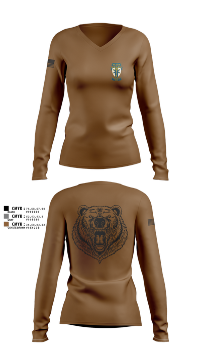 HQ, 309TH MI BN 79771724 Women's Long Sleeve V-neck Shirt - 2 (1)