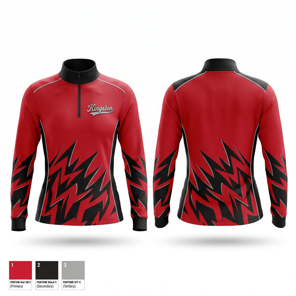 Quarter Zip Jacket, Kingston Redskins, Baseball, Teamtime, Team time, sublimation, custom sports apparel, team uniforms, spirit wear, spiritwear, sports uniforms, custom shirts, team store, custom team store, fundraiser sports, apparel fundraiser