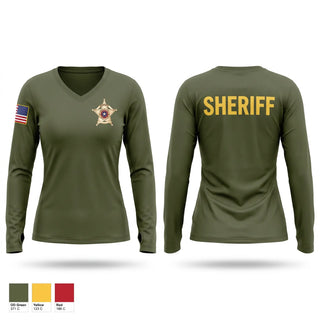 Womens Long Sleeve Vneck Shirt, Grayson SRT, Police, Teamtime, Team time, sublimation, custom sports apparel, team uniforms, spirit wear, spiritwear, sports uniforms, custom shirts, team store, custom team store, fundraiser sports, apparel fundraiser