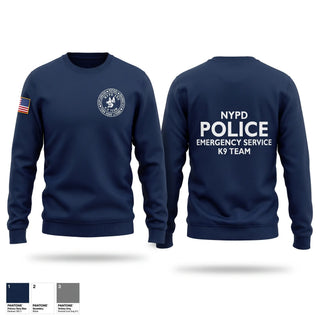 Crew Neck Sweatshirt, NYPD ESU K9, Police, Teamtime, Team time, sublimation, custom sports apparel, team uniforms, spirit wear, spiritwear, sports uniforms, custom shirts, team store, custom team store, fundraiser sports, apparel fundraiser
