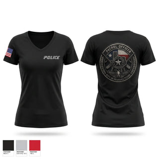 Womens Short Sleeve Vneck Shirt, Pearsall PD, Police, Teamtime, Team time, sublimation, custom sports apparel, team uniforms, spirit wear, spiritwear, sports uniforms, custom shirts, team store, custom team store, fundraiser sports, apparel fundraiser