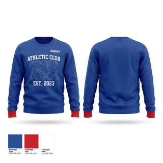 Crew Neck Sweatshirt, Raptors, Baseball, Teamtime, Team time, sublimation, custom sports apparel, team uniforms, spirit wear, spiritwear, sports uniforms, custom shirts, team store, custom team store, fundraiser sports, apparel fundraiser