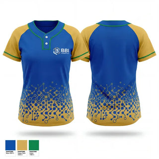 Two Button Softball Jersey, BBI Bannanas, Softball, Teamtime, Team time, sublimation, custom sports apparel, team uniforms, spirit wear, spiritwear, sports uniforms, custom shirts, team store, custom team store, fundraiser sports, apparel fundraiser