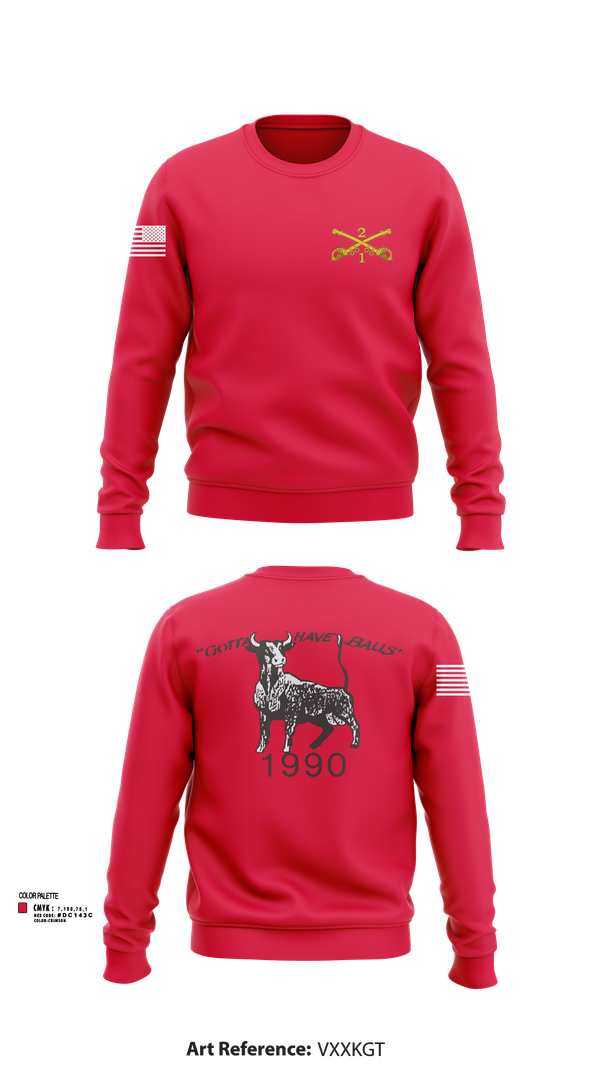 Crew Neck Sweatshirt, 2nd Armored Cavalry Regiment, , Teamtime, Team time, sublimation, custom sports apparel, team uniforms, spirit wear, spiritwear, sports uniforms, custom shirts, team store, custom team store, fundraiser sports, apparel fundraiser