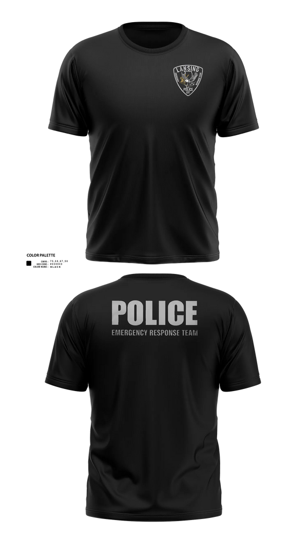 Short Sleeve Performance Shirt, Lansing Emergency Response Team, Police, Teamtime, Team time, sublimation, custom sports apparel, team uniforms, spirit wear, spiritwear, sports uniforms, custom shirts, team store, custom team store, fundraiser sports, apparel fundraiser