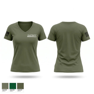 Womens Short Sleeve Vneck Shirt, Madison County Sheriff's Office, Police, Teamtime, Team time, sublimation, custom sports apparel, team uniforms, spirit wear, spiritwear, sports uniforms, custom shirts, team store, custom team store, fundraiser sports, apparel fundraiser