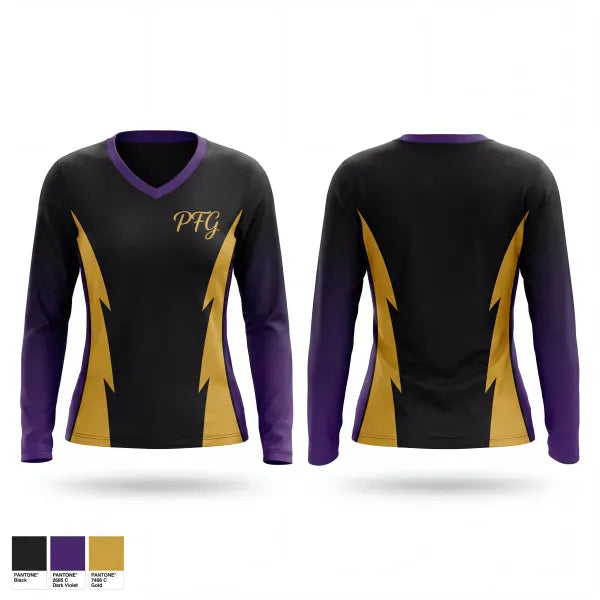 Womens Long Sleeve Vneck Shirt, PFG, Men's Basketball, Teamtime, Team time, sublimation, custom sports apparel, team uniforms, spirit wear, spiritwear, sports uniforms, custom shirts, team store, custom team store, fundraiser sports, apparel fundraiser