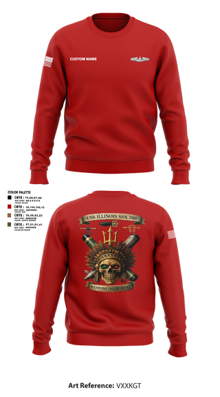 Crew Neck Sweatshirt, USS Illinois (SSN 786), , Teamtime, Team time, sublimation, custom sports apparel, team uniforms, spirit wear, spiritwear, sports uniforms, custom shirts, team store, custom team store, fundraiser sports, apparel fundraiser