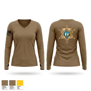 Womens Long Sleeve Vneck Shirt, Stokes County Sheriff’s Office, Police, Teamtime, Team time, sublimation, custom sports apparel, team uniforms, spirit wear, spiritwear, sports uniforms, custom shirts, team store, custom team store, fundraiser sports, apparel fundraiser