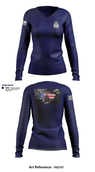 Womens Long Sleeve Vneck Shirt, D2 Violent Crime Reduction Team, Police, Teamtime, Team time, sublimation, custom sports apparel, team uniforms, spirit wear, spiritwear, sports uniforms, custom shirts, team store, custom team store, fundraiser sports, apparel fundraiser