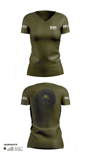 Womens Short Sleeve Vneck Shirt, North Missouri Drug Task Force, Police, Teamtime, Team time, sublimation, custom sports apparel, team uniforms, spirit wear, spiritwear, sports uniforms, custom shirts, team store, custom team store, fundraiser sports, apparel fundraiser