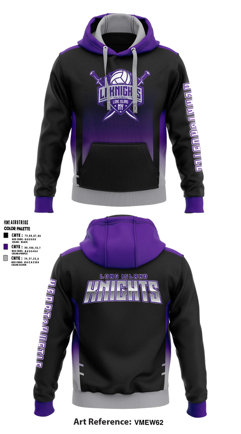 Hoodie, LI Knights, Women's Volleyball, Teamtime, Team time, sublimation, custom sports apparel, team uniforms, spirit wear, spiritwear, sports uniforms, custom shirts, team store, custom team store, fundraiser sports, apparel fundraiser