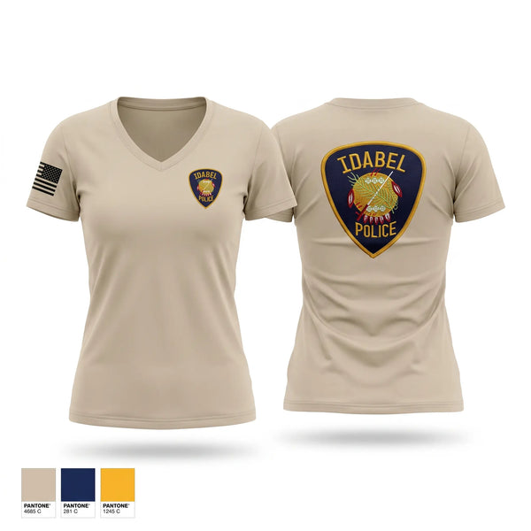 Womens Short Sleeve Vneck Shirt, Idabel police, Police, Teamtime, Team time, sublimation, custom sports apparel, team uniforms, spirit wear, spiritwear, sports uniforms, custom shirts, team store, custom team store, fundraiser sports, apparel fundraiser