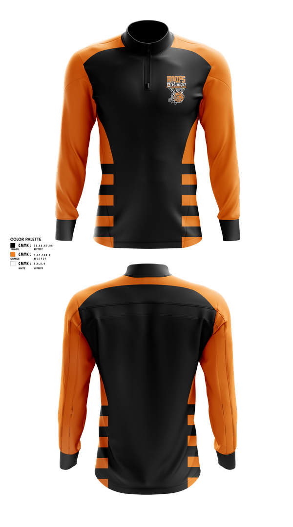 Quarter Zip Jacket, Hoops 4 Hunger, Men's Basketball, Teamtime, Team time, sublimation, custom sports apparel, team uniforms, spirit wear, spiritwear, sports uniforms, custom shirts, team store, custom team store, fundraiser sports, apparel fundraiser