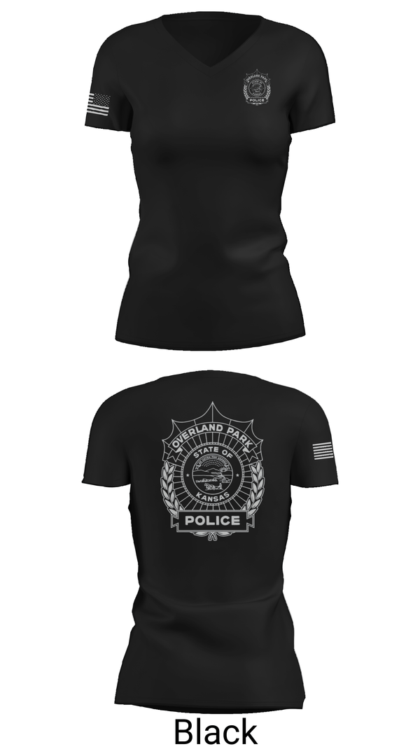 Womens Short Sleeve Vneck Shirt, Overland Park Police, Police, Teamtime, Team time, sublimation, custom sports apparel, team uniforms, spirit wear, spiritwear, sports uniforms, custom shirts, team store, custom team store, fundraiser sports, apparel fundraiser