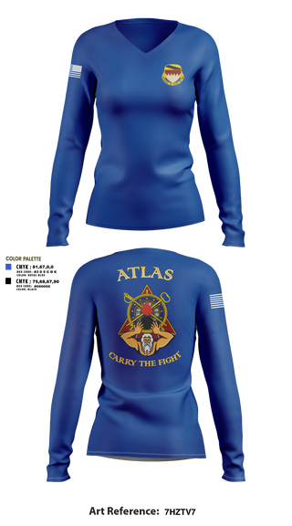 Womens Long Sleeve Vneck Shirt, A Co, 115th BSB, 1CD, Army, Teamtime, Team time, sublimation, custom sports apparel, team uniforms, spirit wear, spiritwear, sports uniforms, custom shirts, team store, custom team store, fundraiser sports, apparel fundraiser
