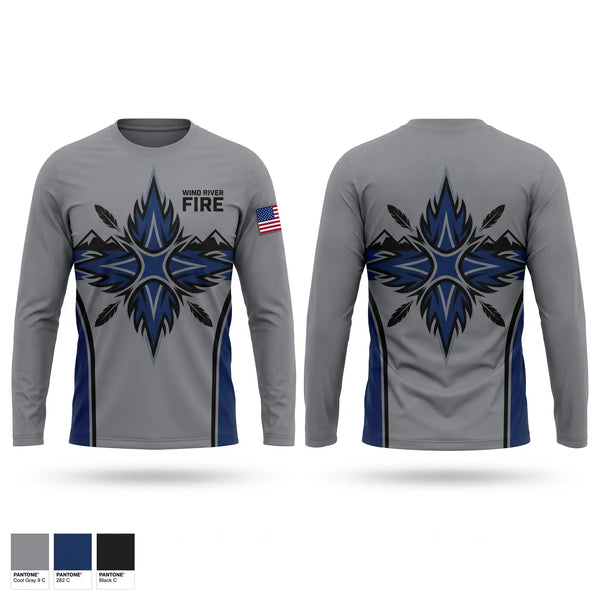 Long Sleeve Performance Shirt, Wind River Fire, Fire Department, Teamtime, Team time, sublimation, custom sports apparel, team uniforms, spirit wear, spiritwear, sports uniforms, custom shirts, team store, custom team store, fundraiser sports, apparel fundraiser