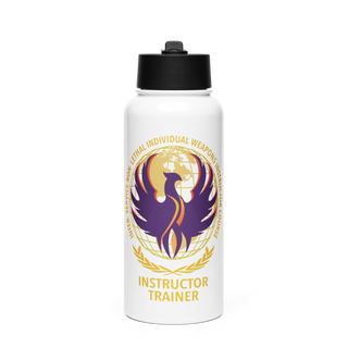Karl & Hedwig Ackermann Memorial Institute for Joint Military Intelligence and Law Enforcement Education & Training at MARDET Fort Leonard Wood 34903411 Stainless Steel Water Bottle with a Straw Lid