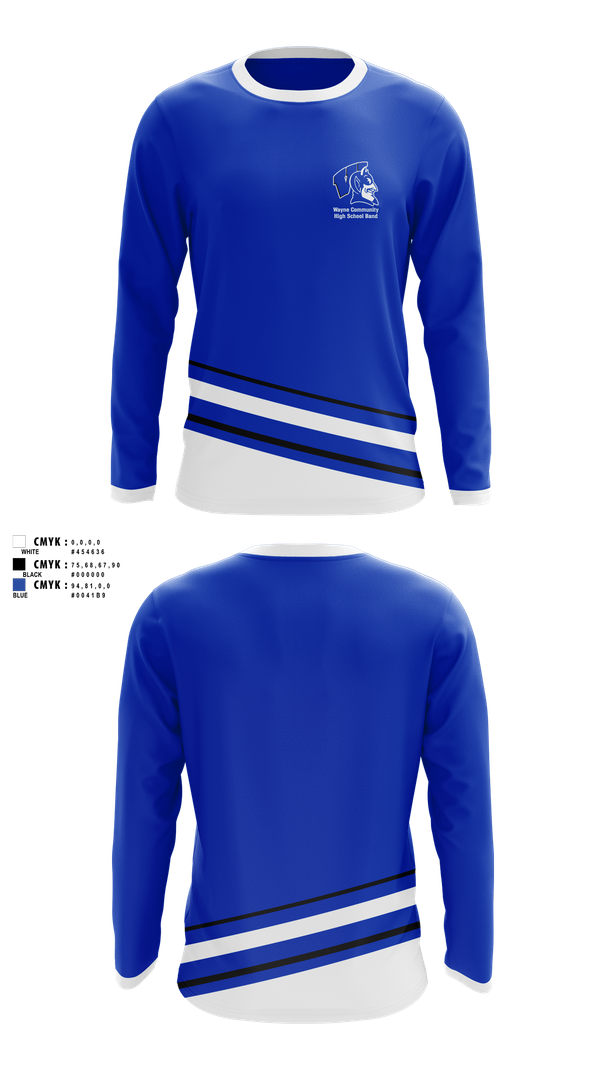 Long Sleeve Performance Shirt, Wayne Community High School Band, Spirit Store, Teamtime, Team time, sublimation, custom sports apparel, team uniforms, spirit wear, spiritwear, sports uniforms, custom shirts, team store, custom team store, fundraiser sports, apparel fundraiser