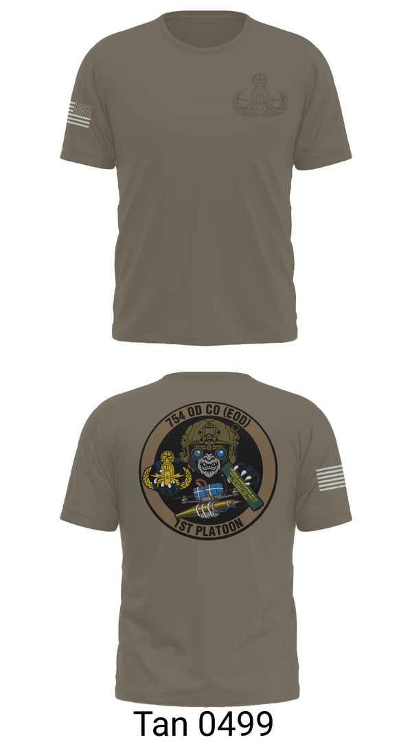 Old School Cotton Feel Shirt, 1PLT 754th OD CO (EOD), Army, Teamtime, Team time, sublimation, custom sports apparel, team uniforms, spirit wear, spiritwear, sports uniforms, custom shirts, team store, custom team store, fundraiser sports, apparel fundraiser