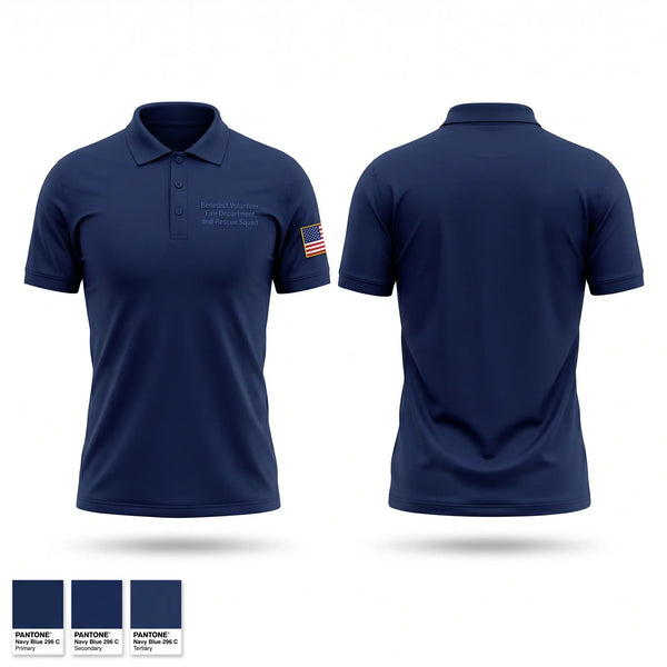 Short Sleeve Performance Polo, Benedict Volunteer Fire Department and Rescue Squad, Fire Department, Teamtime, Team time, sublimation, custom sports apparel, team uniforms, spirit wear, spiritwear, sports uniforms, custom shirts, team store, custom team store, fundraiser sports, apparel fundraiser