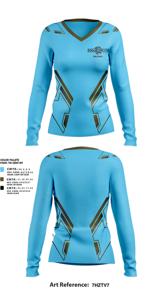Womens Long Sleeve Vneck Shirt, Zoo City, Women's Volleyball, Teamtime, Team time, sublimation, custom sports apparel, team uniforms, spirit wear, spiritwear, sports uniforms, custom shirts, team store, custom team store, fundraiser sports, apparel fundraiser