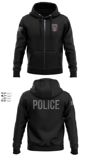 Zip Hoodie, PERRY POLICE DEPARTMENT, Police, Teamtime, Team time, sublimation, custom sports apparel, team uniforms, spirit wear, spiritwear, sports uniforms, custom shirts, team store, custom team store, fundraiser sports, apparel fundraiser