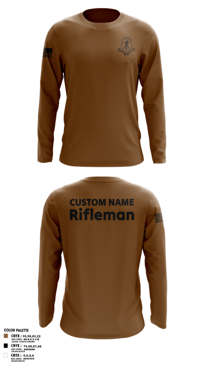 Pershing Rifles 79066987 Long Sleeve Performance Shirt 5