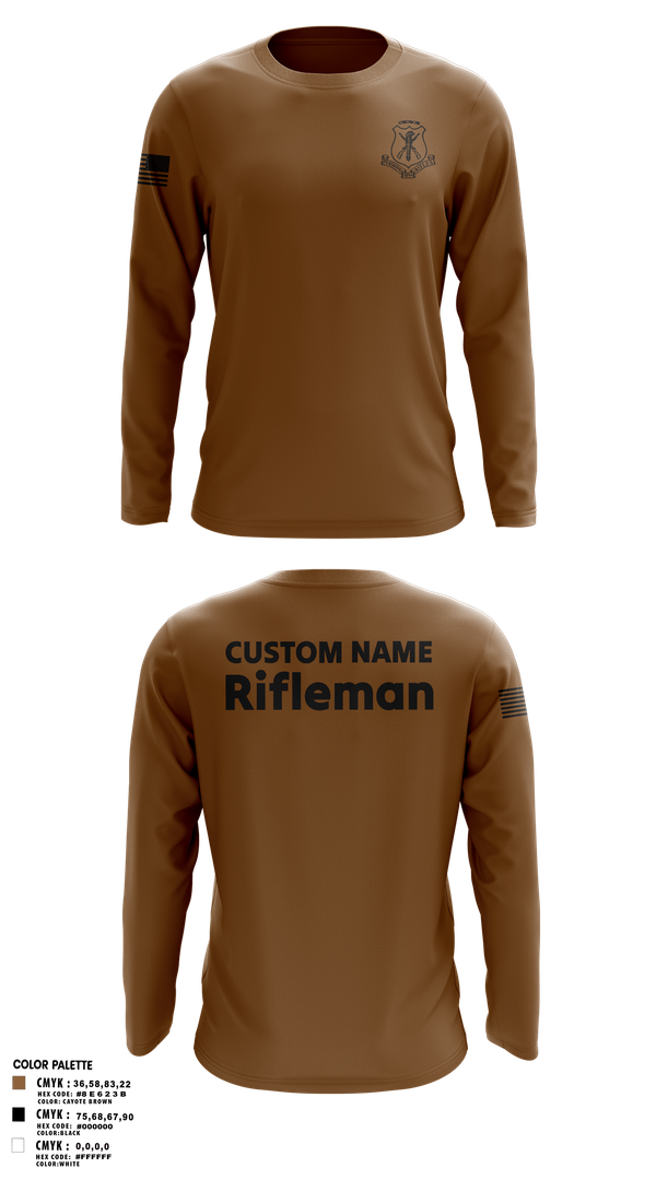 Long Sleeve Performance Shirt, Pershing Rifles, Army, Teamtime, Team time, sublimation, custom sports apparel, team uniforms, spirit wear, spiritwear, sports uniforms, custom shirts, team store, custom team store, fundraiser sports, apparel fundraiser