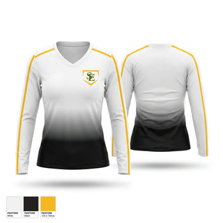 Womens Long Sleeve Vneck Shirt, Gaels, Softball, Teamtime, Team time, sublimation, custom sports apparel, team uniforms, spirit wear, spiritwear, sports uniforms, custom shirts, team store, custom team store, fundraiser sports, apparel fundraiser