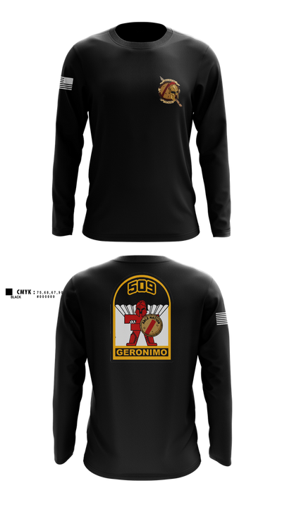 3-509th Parachute Infantry BN Able Nation 10459424 Long Sleeve Performance Shirt 101