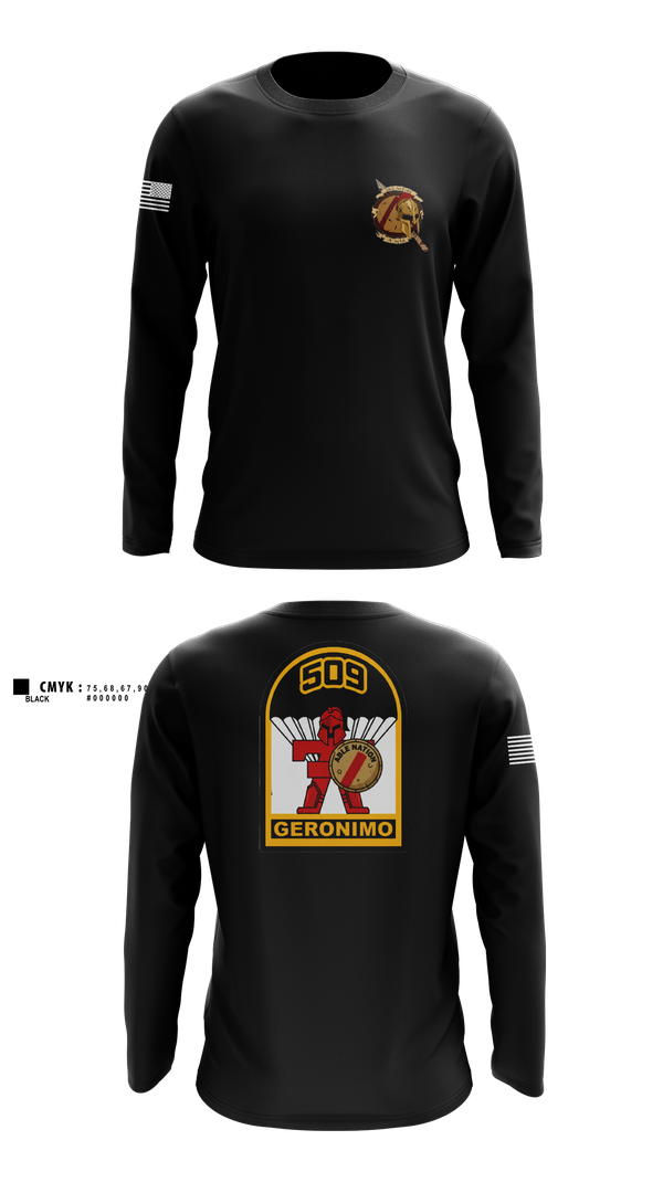 Long Sleeve Performance Shirt, 3-509th Parachute Infantry BN Able Nation, , Teamtime, Team time, sublimation, custom sports apparel, team uniforms, spirit wear, spiritwear, sports uniforms, custom shirts, team store, custom team store, fundraiser sports, apparel fundraiser