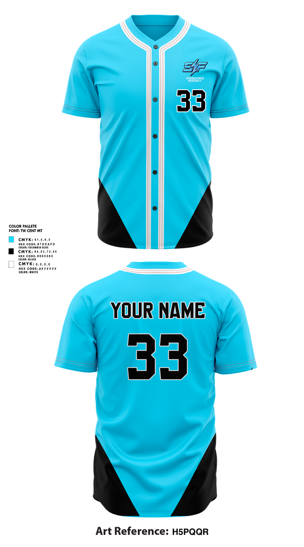 Full Button Baseball Jersey, Strikeforce, Baseball, Teamtime, Team time, sublimation, custom sports apparel, team uniforms, spirit wear, spiritwear, sports uniforms, custom shirts, team store, custom team store, fundraiser sports, apparel fundraiser