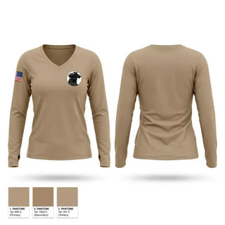Womens Long Sleeve Vneck Shirt, LEA-S, Army, Teamtime, Team time, sublimation, custom sports apparel, team uniforms, spirit wear, spiritwear, sports uniforms, custom shirts, team store, custom team store, fundraiser sports, apparel fundraiser