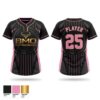 Two Button Softball Jersey, BMO Elite 12u Salvadge, Softball, Teamtime, Team time, sublimation, custom sports apparel, team uniforms, spirit wear, spiritwear, sports uniforms, custom shirts, team store, custom team store, fundraiser sports, apparel fundraiser
