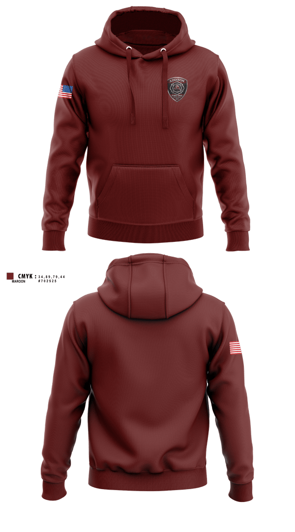Hoodie, Addison volunteer, Fire Department, Teamtime, Team time, sublimation, custom sports apparel, team uniforms, spirit wear, spiritwear, sports uniforms, custom shirts, team store, custom team store, fundraiser sports, apparel fundraiser