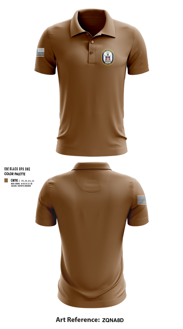 Short Sleeve Performance Polo, USS TRUXTUN DDG 103, Navy, Teamtime, Team time, sublimation, custom sports apparel, team uniforms, spirit wear, spiritwear, sports uniforms, custom shirts, team store, custom team store, fundraiser sports, apparel fundraiser