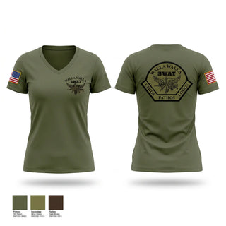 Womens Short Sleeve Vneck Shirt, Walla Walla Regional SWAT, Police, Teamtime, Team time, sublimation, custom sports apparel, team uniforms, spirit wear, spiritwear, sports uniforms, custom shirts, team store, custom team store, fundraiser sports, apparel fundraiser