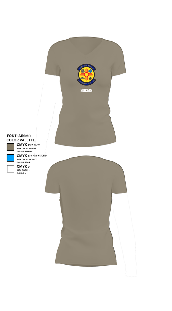Womens Short Sleeve Vneck Shirt, SDEMS, , Teamtime, Team time, sublimation, custom sports apparel, team uniforms, spirit wear, spiritwear, sports uniforms, custom shirts, team store, custom team store, fundraiser sports, apparel fundraiser