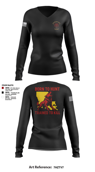 Womens Long Sleeve Vneck Shirt, 239th Military Police Company, , Teamtime, Team time, sublimation, custom sports apparel, team uniforms, spirit wear, spiritwear, sports uniforms, custom shirts, team store, custom team store, fundraiser sports, apparel fundraiser