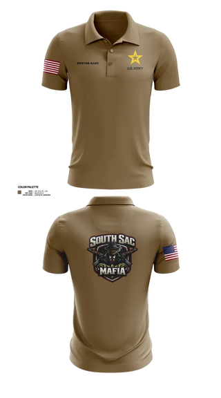 Short Sleeve Performance Polo, SAC SOUTH, Army, Teamtime, Team time, sublimation, custom sports apparel, team uniforms, spirit wear, spiritwear, sports uniforms, custom shirts, team store, custom team store, fundraiser sports, apparel fundraiser