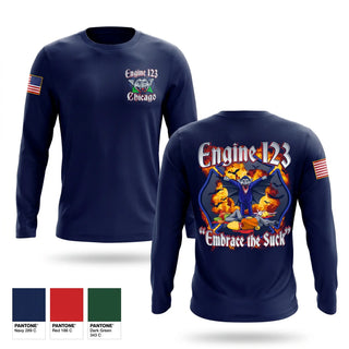 Long Sleeve Performance Shirt, Engine 123, Fire Department, Teamtime, Team time, sublimation, custom sports apparel, team uniforms, spirit wear, spiritwear, sports uniforms, custom shirts, team store, custom team store, fundraiser sports, apparel fundraiser