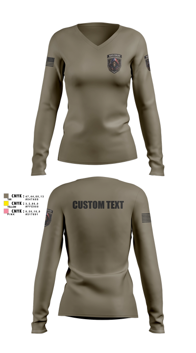 Death Dealers Airsoft 2546891 Women's Long Sleeve V-neck Shirt - 10