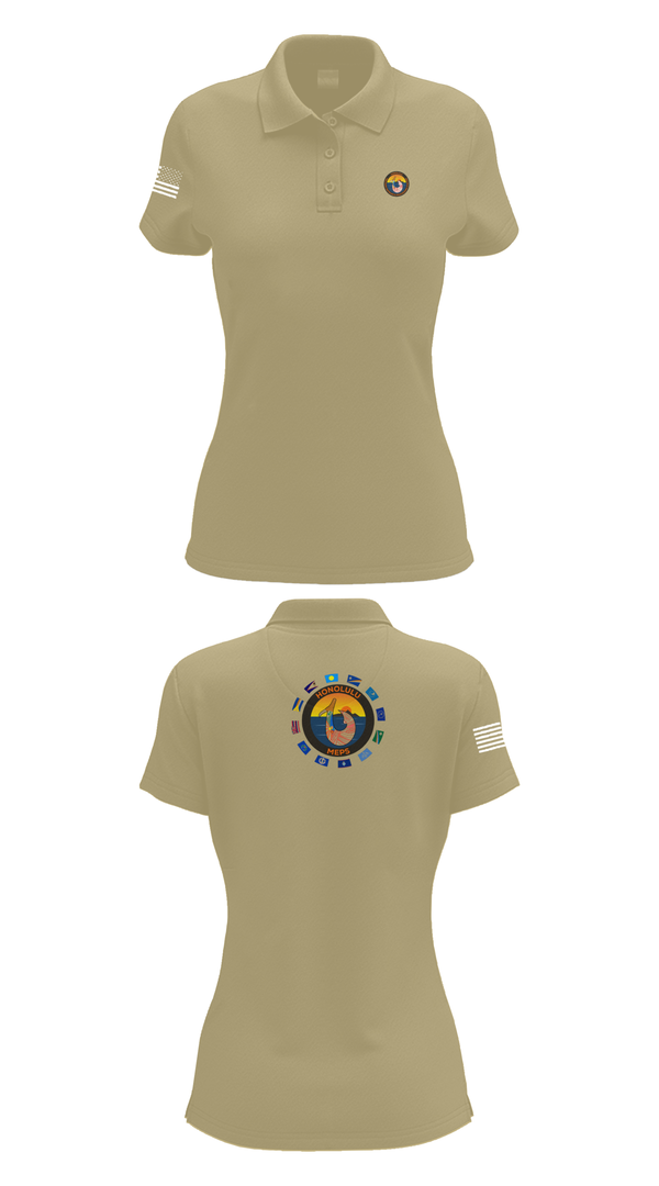 Womens Short Sleeve Performance Polo, Honolulu MEPS, Navy, Teamtime, Team time, sublimation, custom sports apparel, team uniforms, spirit wear, spiritwear, sports uniforms, custom shirts, team store, custom team store, fundraiser sports, apparel fundraiser