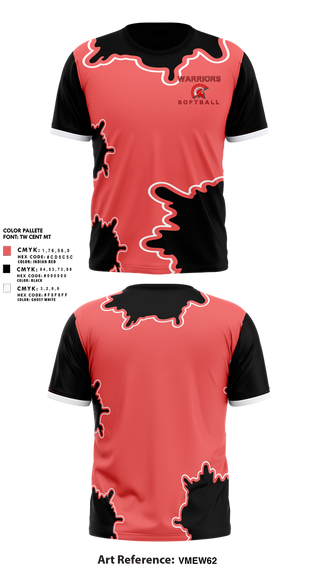 Short Sleeve Performance Shirt, Warriors, Softball, Teamtime, Team time, sublimation, custom sports apparel, team uniforms, spirit wear, spiritwear, sports uniforms, custom shirts, team store, custom team store, fundraiser sports, apparel fundraiser