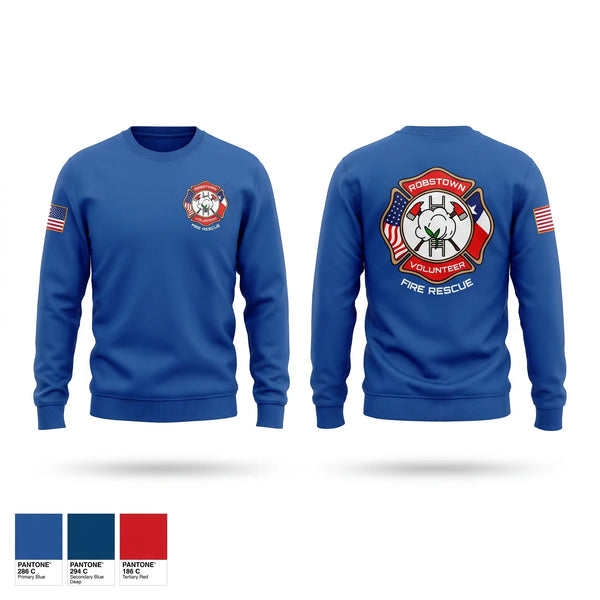 Crew Neck Sweatshirt, Robstown Volunteer Fire Department, Fire Department, Teamtime, Team time, sublimation, custom sports apparel, team uniforms, spirit wear, spiritwear, sports uniforms, custom shirts, team store, custom team store, fundraiser sports, apparel fundraiser