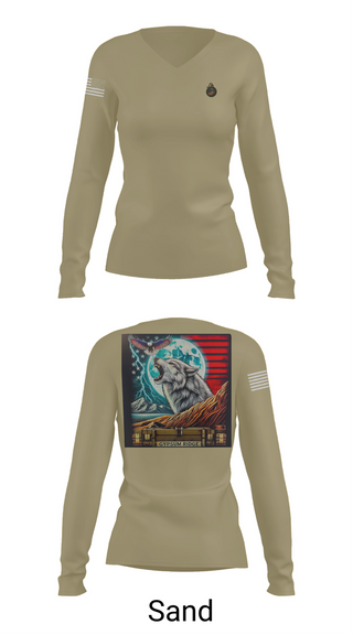 Womens Long Sleeve Vneck Shirt, 1st Combat Readiness Regiment, , Teamtime, Team time, sublimation, custom sports apparel, team uniforms, spirit wear, spiritwear, sports uniforms, custom shirts, team store, custom team store, fundraiser sports, apparel fundraiser