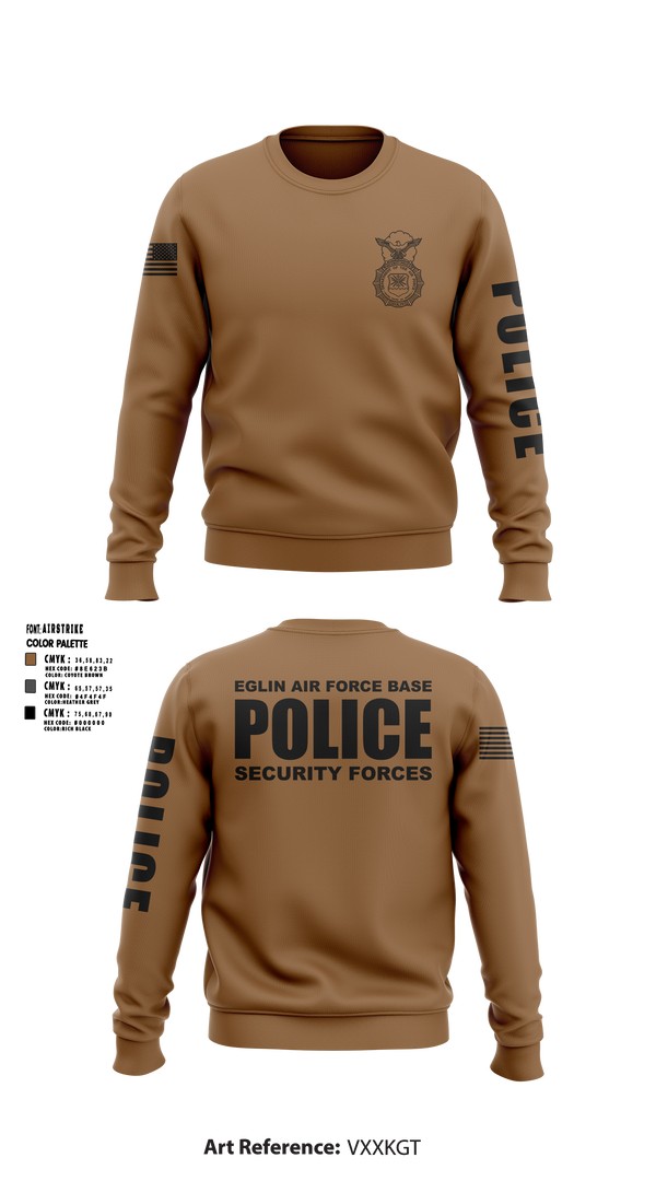 Crew Neck Sweatshirt, 96 SFS / Eglin Police, Air Force, Teamtime, Team time, sublimation, custom sports apparel, team uniforms, spirit wear, spiritwear, sports uniforms, custom shirts, team store, custom team store, fundraiser sports, apparel fundraiser