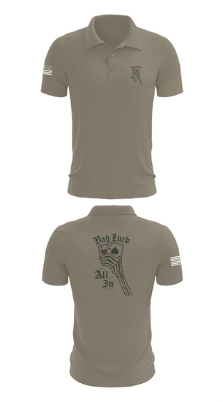 Short Sleeve Performance Polo, 4th plt bad luck, Army, Teamtime, Team time, sublimation, custom sports apparel, team uniforms, spirit wear, spiritwear, sports uniforms, custom shirts, team store, custom team store, fundraiser sports, apparel fundraiser