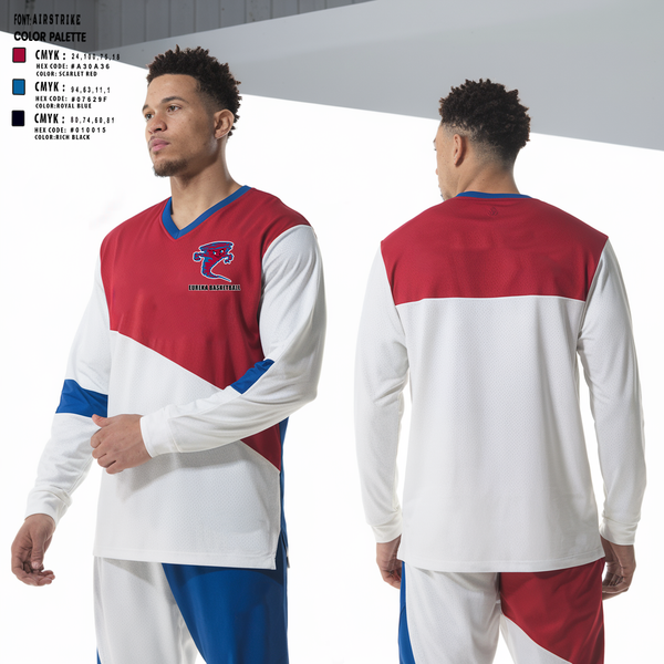 Long Sleeve Performance Shirt, Eureka Junior High School Basketball, Men's Basketball, Teamtime, Team time, sublimation, custom sports apparel, team uniforms, spirit wear, spiritwear, sports uniforms, custom shirts, team store, custom team store, fundraiser sports, apparel fundraiser